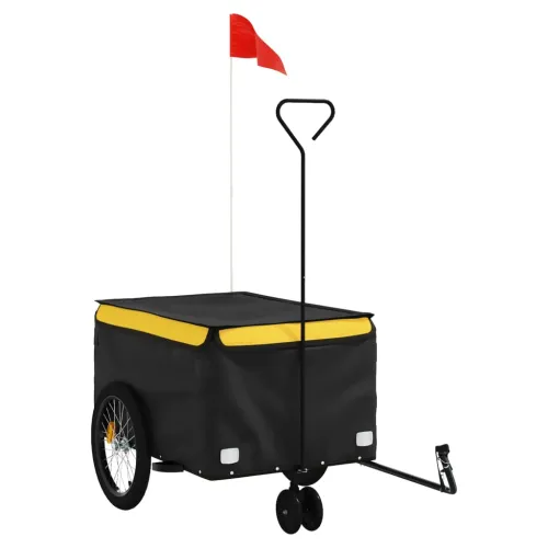 Prikolica za bicikl crno-žuta 30 kg željezna - Žuta 124 x 53 x 45 cm Cijena
