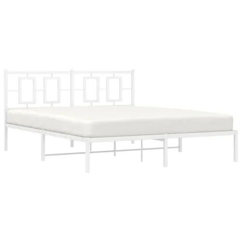 Metalni okvir za krevet s uzglavljem bijeli 150x200 cm - Bijela 150 x 200 cm s uzglavljem Cijena
