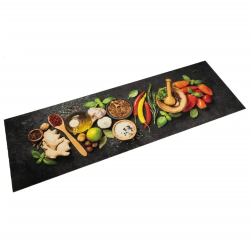 Kuhinjski tepih perivi s uzorkom začina 60 x 180 cm baršunasti - Začini 60 x 180 cm Cijena