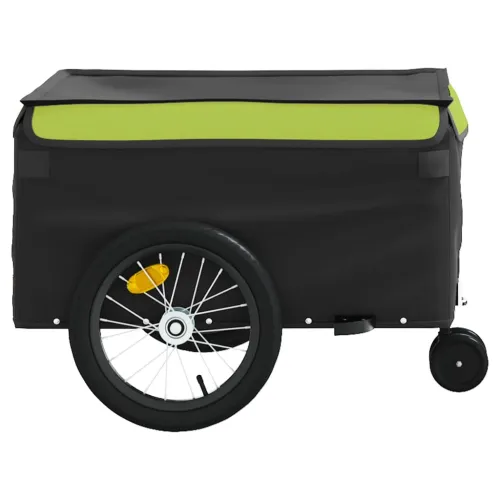 Prikolica za bicikl crno-zelena 45 kg željezna - Zelena 62.5 x 124 x 52 cm Cijena