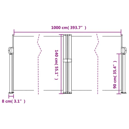 Uvlačiva bočna tenda 140 x 1000 cm antracit - Antracit 140 x 1000 cm Cijena