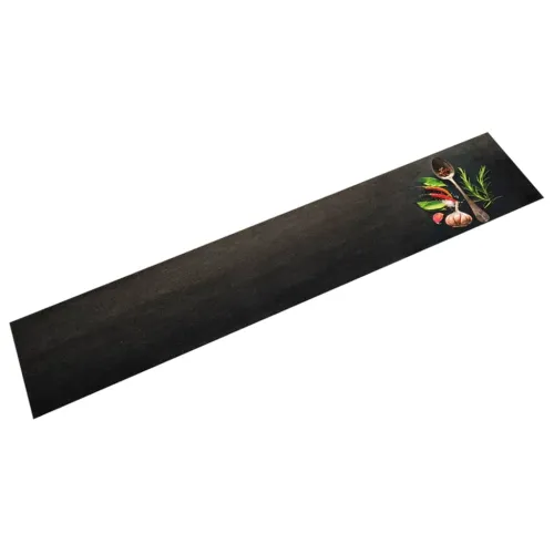 Kuhinjski tepih perivi s uzorkom začina 60 x 300 cm baršunasti - Crna i zelena 60 x 300 cm Cijena