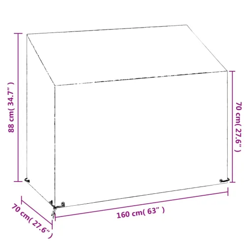 Navlaka za vrtnu klupu s 8 ušica 160 x 70 x 70/88 cm polietilen - 160 x 70 x 70/88 cm 1 Cijena