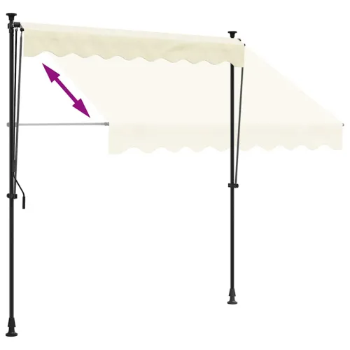 Tenda na uvlačenje krem 250 x 150 cm od tkanine i čelika - Krema 250 cm Antracitni okvir Cijena