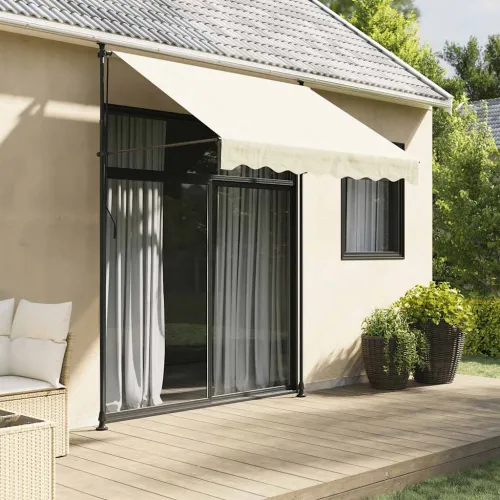 Tenda na uvlačenje krem 250 x 150 cm od tkanine i čelika - Krema 250 cm Antracitni okvir Cijena