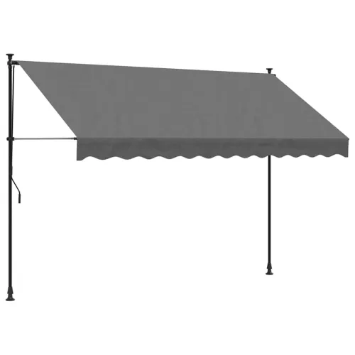Tenda na uvlačenje antracit 300 x 150 cm od tkanine i čelika - Antracit 1 Antracitni okvir 300 cm Cijena