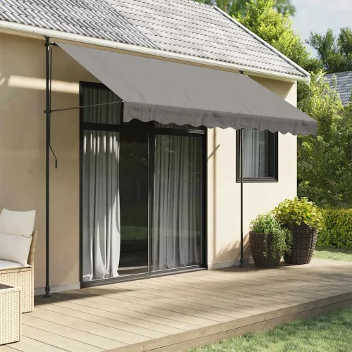 Tenda na uvlačenje antracit 300 x 150 cm od tkanine i čelika - Antracit 1 Antracitni okvir 300 cm Cijena