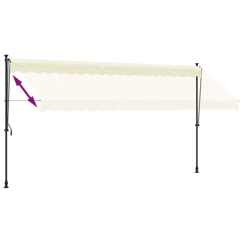 Tenda na uvlačenje krem 400 x 150 cm od tkanine i čelika - Krema 400 cm Antracitni okvir Cijena