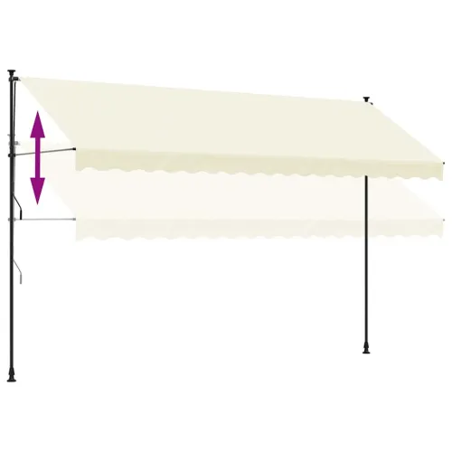 Tenda na uvlačenje krem 400 x 150 cm od tkanine i čelika - Krema 400 cm Antracitni okvir Cijena