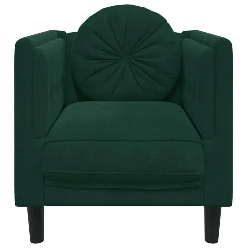 Fotelja s jastukom tamnozelena baršunasta - Tamnozelena 1 Sofa Cijena