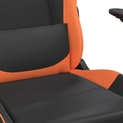 Gaming stolica crno-narančasta od umjetne kože - Crna i narančasta Bez naslona za noge Cijena
