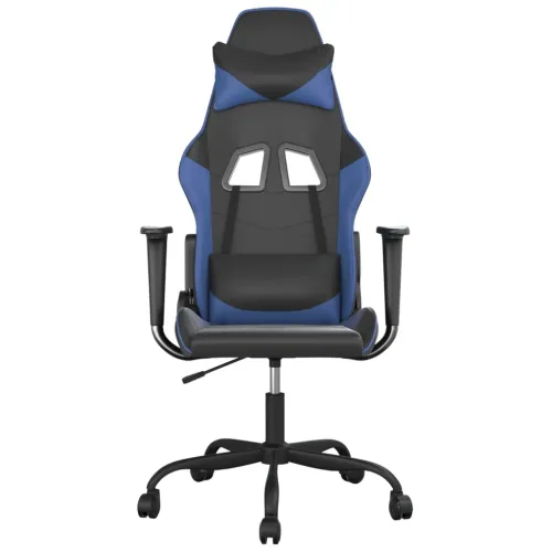 Masažna Gaming stolica crno-plava od umjetne kože - Crna i plava Bez naslona za noge Cijena