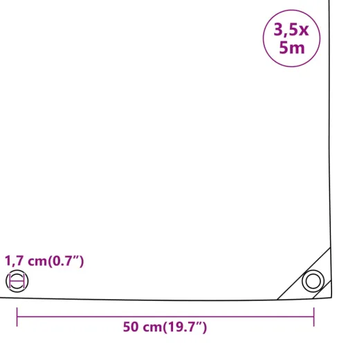 Cerada antracit 3,5 x 5 m 650 g/m² - Antracit 3.5 x 5 m 1 s ušicama Cijena