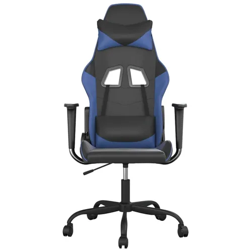 Gaming stolica crno-plava od umjetne kože - Crna i plava Bez naslona za noge Cijena