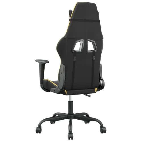Gaming stolica crno-zlatna od umjetne kože - Crna i zlatna Bez naslona za noge Cijena
