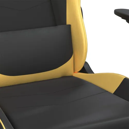 Gaming stolica crno-zlatna od umjetne kože - Crna i zlatna Bez naslona za noge Cijena