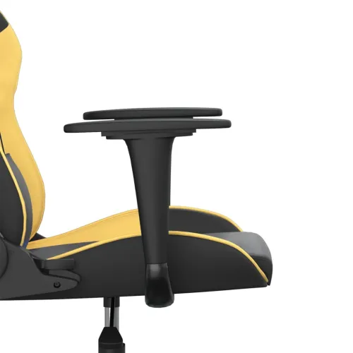 Gaming stolica crno-zlatna od umjetne kože - Crna i zlatna Bez naslona za noge Cijena