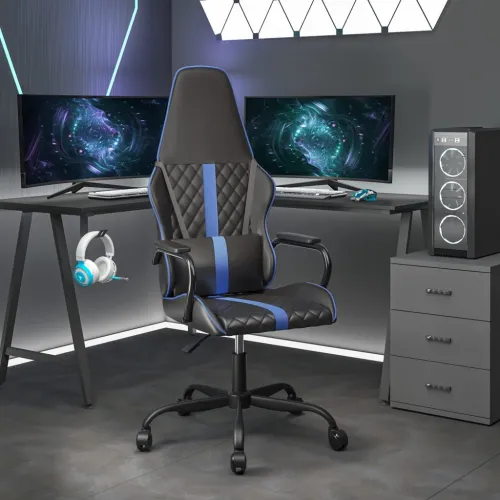 Gaming stolica crno-plava od umjetne kože - Crna i plava Cijena