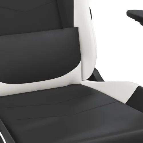 Masažna Gaming stolica od umjetne kože crno-bijela - Crno-bijelo Bez naslona za noge Cijena