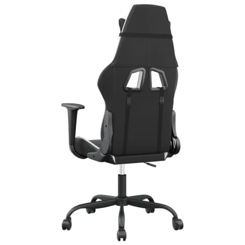 Masažna Gaming stolica od umjetne kože crno-bijela - Crno-bijelo Bez naslona za noge Cijena