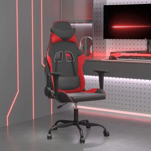 Gaming stolica crno-crvena od umjetne kože - Crna i crvena Bez naslona za noge Cijena