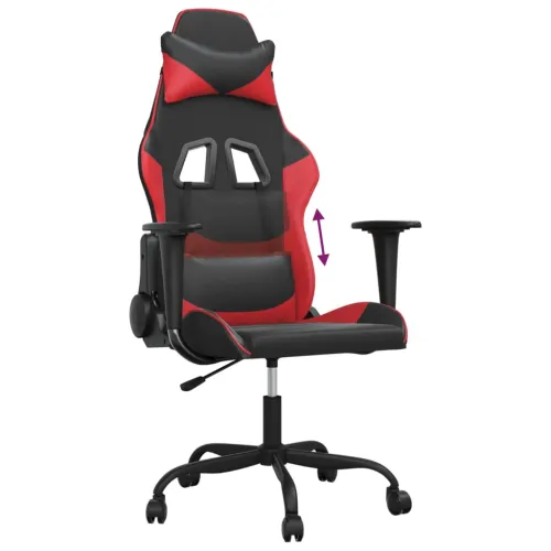 Gaming stolica crno-crvena od umjetne kože - Crna i crvena Bez naslona za noge Cijena