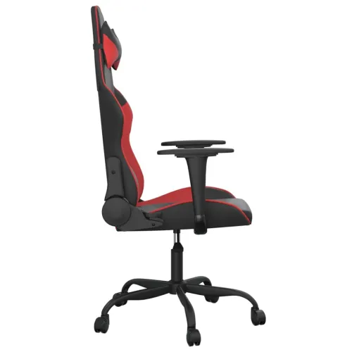 Gaming stolica crno-crvena od umjetne kože - Crna i crvena Bez naslona za noge Cijena