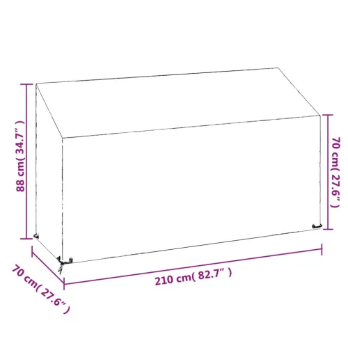 Navlaka za vrtnu klupu s 12 ušica 210x70x70/88 cm polietilen - 210 x 70 x 70/88 cm 1 Cijena