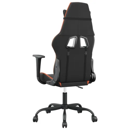 Masažna Gaming stolica crno-narančasta od umjetne kože - Crna i narančasta Bez naslona za noge Cijena