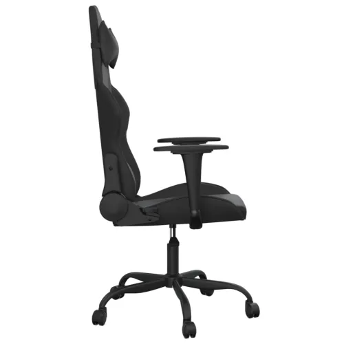 Masažna Gaming stolica crna od umjetne kože - Crna Bez naslona za noge Cijena