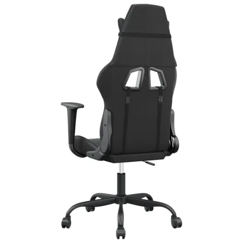 Masažna Gaming stolica crna od umjetne kože - Crna Bez naslona za noge Cijena