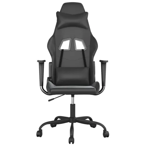 Masažna Gaming stolica crna od umjetne kože - Crna Bez naslona za noge Cijena