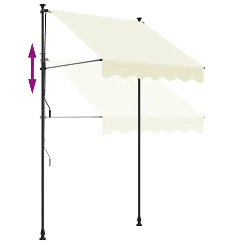 Tenda na uvlačenje krem 200 x 115 cm od tkanine i čelika - Krema 200 cm Antracitni okvir Cijena