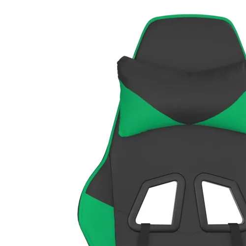 Gaming stolica crno-zelena od umjetne kože - Crna i zelena Bez naslona za noge Cijena