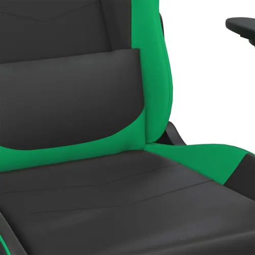 Gaming stolica crno-zelena od umjetne kože - Crna i zelena Bez naslona za noge Cijena