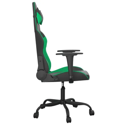 Gaming stolica crno-zelena od umjetne kože - Crna i zelena Bez naslona za noge Cijena