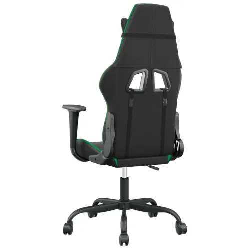 Gaming stolica crno-zelena od umjetne kože - Crna i zelena Bez naslona za noge Cijena