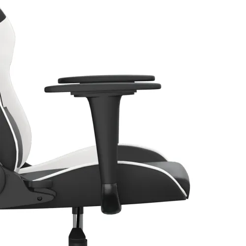 Gaming stolica od umjetne kože crno-bijela - Crno-bijelo Bez naslona za noge Cijena