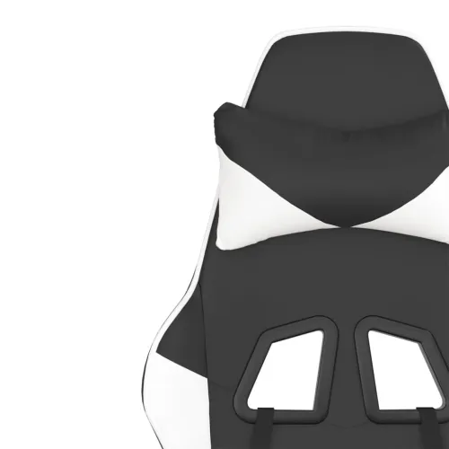 Gaming stolica od umjetne kože crno-bijela - Crno-bijelo Bez naslona za noge Cijena