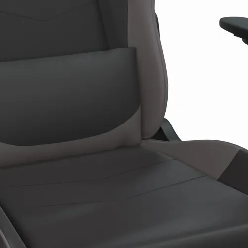Masažna Gaming stolica crno-siva od umjetne kože - Crna i siva Bez naslona za noge Cijena