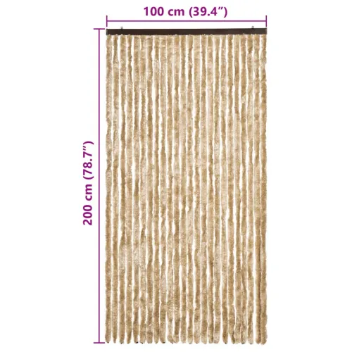 Zastor protiv muha bež 100 x 200 cm od šenila - Bež 100 x 200 cm Cijena