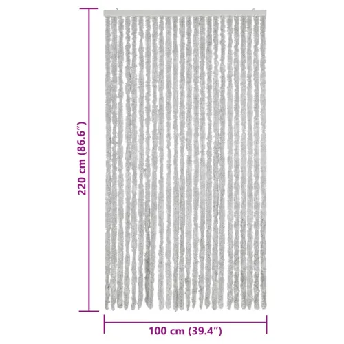 Zastor protiv muha sivi 100 x 220 cm od šenila - Siva 100 x 220 cm Cijena