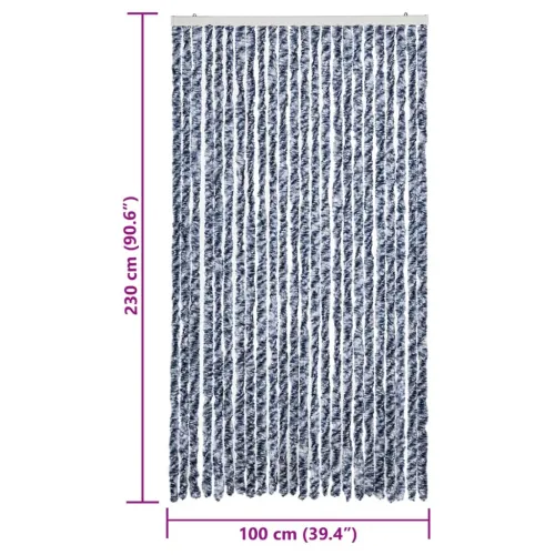 Zastor protiv muha plava i bijeli 100 x 230 cm od šenila - Plava i bijela 100 x 230 cm Cijena