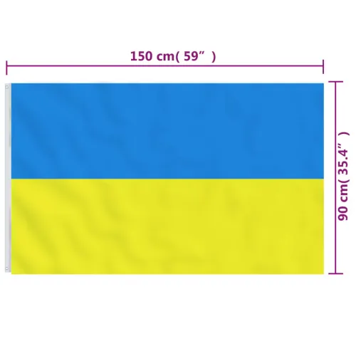 Ukrajinska zastava s mesinganim ušicama 90 x 150 cm - Ukraine Samo zastava Cijena
