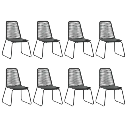 Vrtna garnitura - 9-dijelni vrtni blagovaonski set od PVC ratana crni - Crna Dužina stola 184.5 cm 8 Cijena