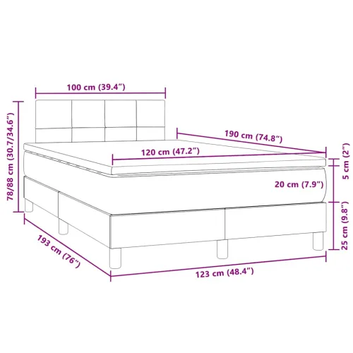 Krevet box spring s madracem LED ružičasti 120x190cm baršunasti - Ružičasta 120 x 190 cm Blok s kvadratima Ružičasta Cijena