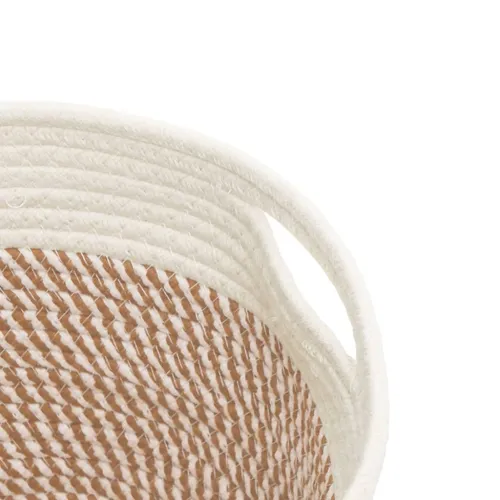 Košare za pohranu 2 kom smeđe-bijele Ø 24 x 18 cm pamučne - Smeđa i bijela Cijena