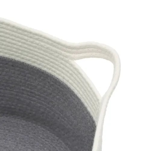 Košara za pohranu sivo-bijela Ø 40 x 25 cm pamučna - Siva 40 x 25 cm Cijena