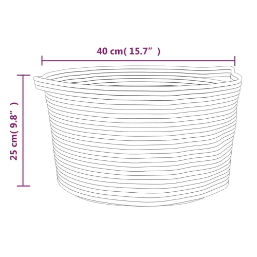 Košara za pohranu bež-bijela Ø 40 x 25 cm od pamuka - Bež 40 x 25 cm Cijena