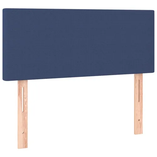 Boxspring - Krevet s oprugama i madracem LED plavi 120 x 190 cm od tkanine - Plava 120 x 190 cm Gladak dizajn Cijena